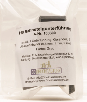 3D Druckfactory 100 300 (H0) – Bahnsteigunterführung, Bausatz 