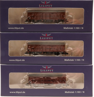 Liliput L260141 (N) – 3-teiliges Set Verschlagwagen Hbers 358 der DB 