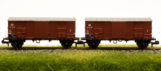 MW-Modell N-EU-403 – 2-teiliges Gedeckter Güterwagen-Set G der (D)DR 