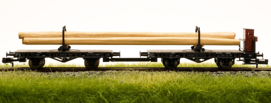 Fleischmann 8723 K (N) – 2-teiliges Drehschemelwagen H der DB, beladen mit Baumstämmen 