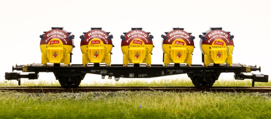 Minitrix 15957 – Behälter-Tragwagen Lbgjs 598 -Roßberg- der DB 