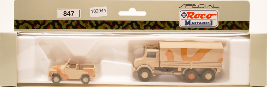 Roco 847 (1:87) – 2-teiliges Militärfahrzeug-Set in Sandbeige, SPEZIAL 