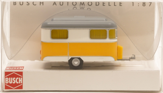 Busch 51701 (1:87) – Wohnwagen Nagetusch ,gelb 