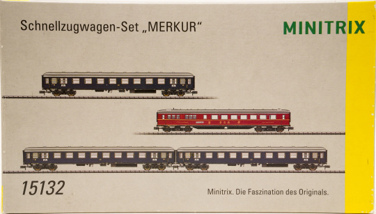 Minitrix 15132 – 4-teiliges Schnellzugwagen-Set MERKUR der DB, Innenbeleuchtung 