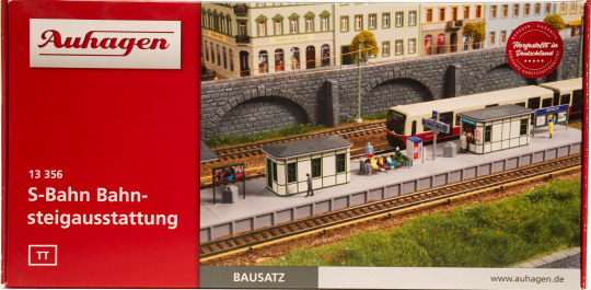 Auhagen 13356 (TT) – Bausatz S-Bahn Bahnsteigausstattung 