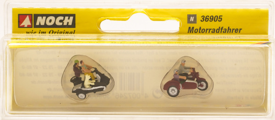 Noch 36905 (N) – 2 Motorradfahrer mit Beiwagen 