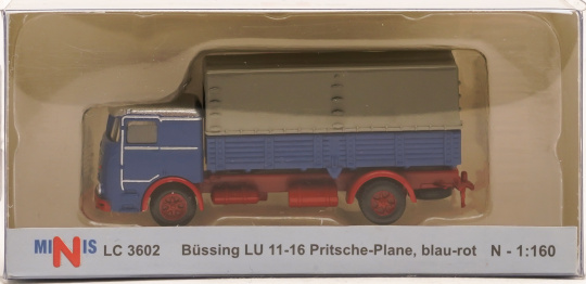 Lemke LC3602 (N) – Büssing LU 11-16 Pritsche mit Plane, blau-rot 