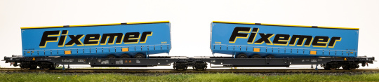 Roco 76434 – Doppeltaschenwagen T2000 Wascosa, beladen mit LKW-Fixemer-Auflieger 
