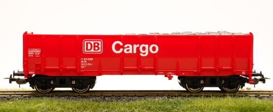 Piko 98553A3 – Hochbordwagen Eas 073 der DB Cargo, Ladung Drahtrollen 