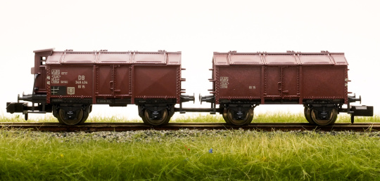 Minitrix 15314 (N) – Klappdeckelwagen-Einheit (1x mit Bremserhaus)  KK 15 der DB 
