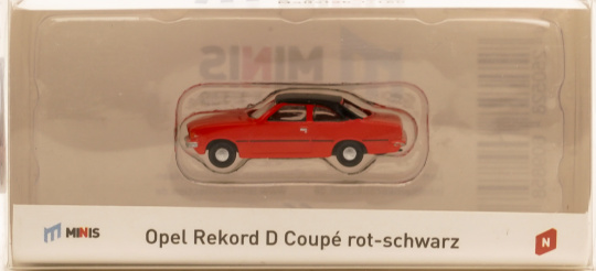 Lemke Minis LC 4504 (1:160) – Opel Record D Coupe rot-schwarz 