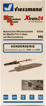Viessmann 45558 – Set beleuchtete Weichenlaterne und motorischer Weichenantrieb für Märklin C-Gleis 