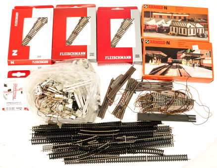 Fleischmann / Minitrix – Gleis-Set mit Stellpult-Schaltern 