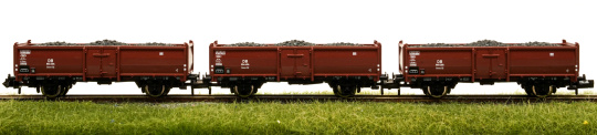 Fleischmann 820530 (N) – 3-teiliges Offenen Güterwagen-Set der DB, beladen mit Kohle 