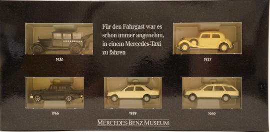 Herpa (1:87) – 5er-Set Mercedes-Benz Museum, Taxi 