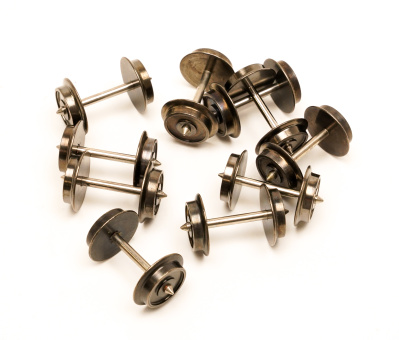 BraucheModellbahn – 10 Stück 3-Leiter / AC-Wechselstrom Radsatz 11,0 mm x 24,0 mm, nicht isoliert 