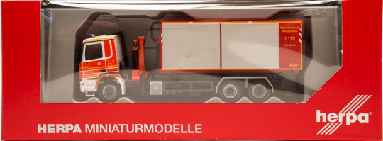 Herpa 090841 (1:87) – Mercedes-Benz Actros M Wechsellader-LKW mit Ladekran Feuerwehr Hamburg 
