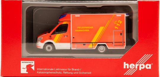 Herpa 941426 (1:87) – Mercedes-Benz Sprinter 13 Fahrtec RTW Feuerwehr Hannover Interschutz 2022 