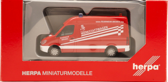 Herpa 049436 (1:87) – Mercedes-Benz Sprinter Bus Feuerwehr Bremen Werkstattwagen 