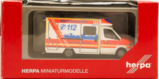 Herpa 092340 (1:87) – Mercedes-Benz Sprinter Fahrtec Rettungswagen Werkfeuerwehr Salzgitter 