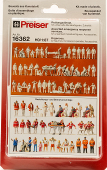 Preiser 16362 (1:87) – 52 unbemalte Figuren Rettungsdienst 