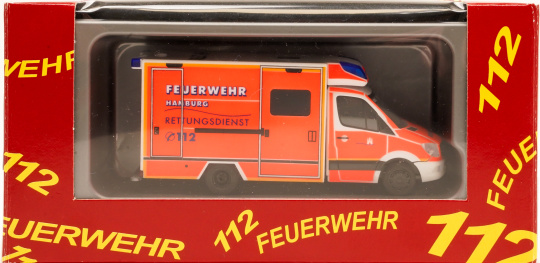 Herpa 919425 (1:87) – Mercedes-Benz Sprinter 13 RTW Feuerwehr Hamburg BF Bergedorf  