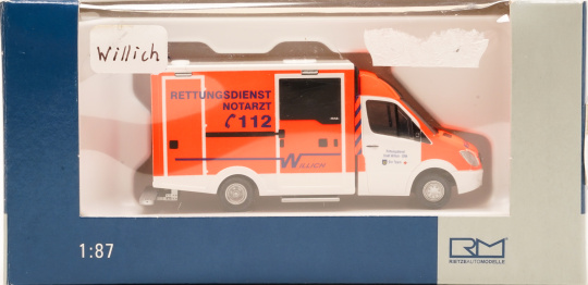 Rietze 72026 (1:87) – Mercedes-Benz Sprinter Wietmarscher Rettungsdienst Willich 