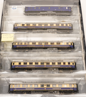 Liliput L382003 – 5-teiliges Schnellzugwagen-Set Rheingold der DRG, mit Innenbeleuchtung 