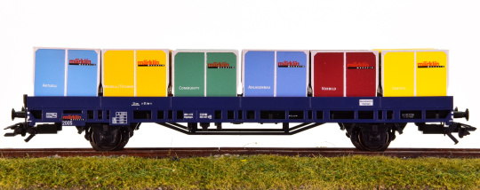 Märklin 48505 – Niederbordwagen der DB mit Rollplattenbehältern, Märklin Magazin 2005 