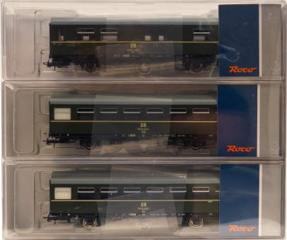 Roco 6200009 (DC) – 3-teilges Personenwagen-Set Dage, Baage und Bage der (D)DR 