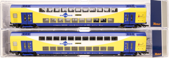 Roco 6200106 (DC) – 2-teiliges Personenwagenset DBpza der metronom Eisenbahngesellschaft mbH, mit Innenbeleuchtung 