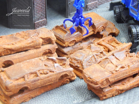 Juweela 28168 (H0) – Schrottautos rostig (BRD), 6 Stück 