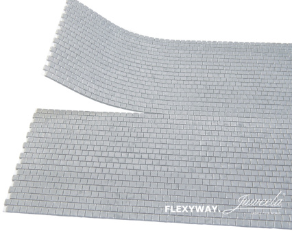 Juweela 28281 (H0) – FLEXWAY, 1 Segmente Gehwegplatten 40 x 40 dunkel 