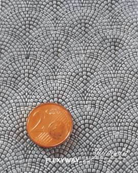 Juweela 28283 (H0) – FLEXWAY, 1 Segmente Pflasterstraße -Kopfstein Schuppe- Gerade 