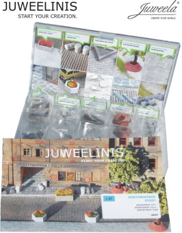 Juweela 28357 (H0) – Sortiment-Box Stadt, 10 unterschiedliche Artikel 