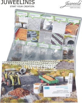 Juweela 28358 (H0) – Sortiment-Box Land, 10 unterschiedliche Artikel 