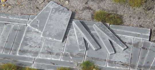 Juweela 28363 (H0) – Trapez Betonplatten, Schnellverlegeplatten 