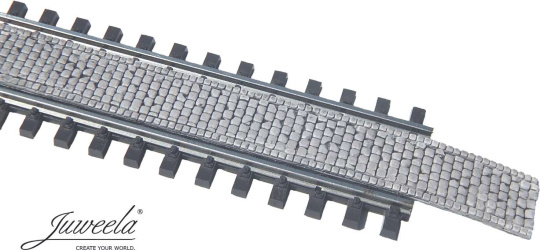 Juweela 28375 (H0) – FLEXYWAY Gleiszwischenraum Kopfstein, 6 Segmente 