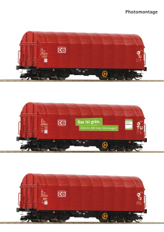 Roco 6680012 (TT) – 3-teiliges Schiebeplanenwagen-Set der DB AG 