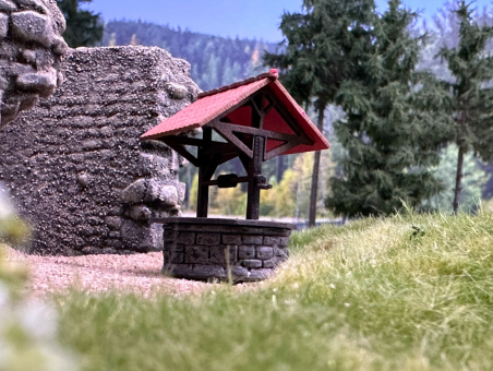 BIMM Modellbau – Steinbrunnen mit Ziegeldach 