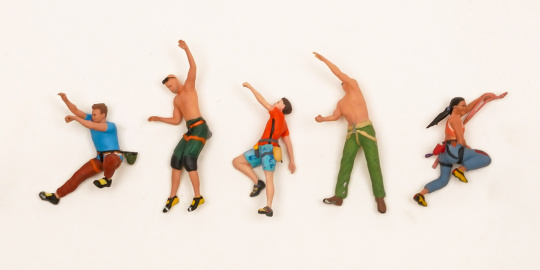 Schrumpfmich K2026K1016 – Kletterer Set mit 5 Figuren, handbemalt 