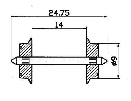 Roco 40195 – AC Radsatz, 9 mm, 2 Stück 