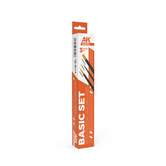 AK Interactive AKB104 – 3er Set Pinsel Basic, Basic Brushes Set 