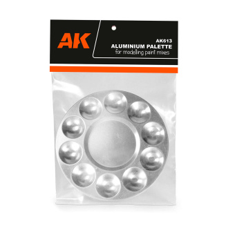 AK Interactive AK613 – Aluminium Farbpalette mit 10 Mulden 