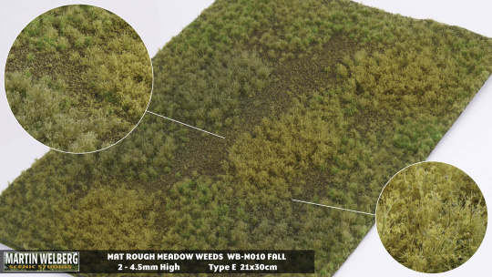 Martin Welberg Scenic Studios M010 – Ödlandwiese mit Unkraut, Herbst, Fertigmatte 