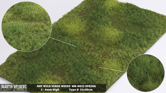 Martin Welberg Scenic Studios M022 – Wildwuchs mit Unkraut, Frühling, Fertigmatte 