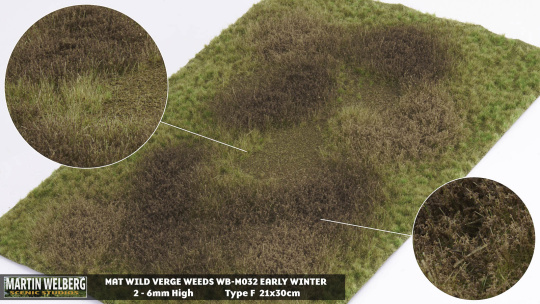 Martin Welberg Scenic Studios M032 – Wildwuchs mit Unkraut, Frühwinter, Fertigmatte 