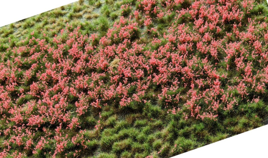 Martin Welberg Scenic Studios PP242 – Geschichtete Grasbüschel mit pinken Blumen, 2-4 mm 
