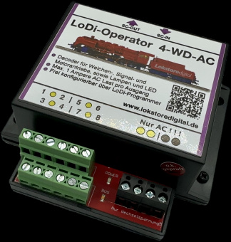 Lokstoredigital LoDi008 – LoDi-Operator 4-WD-AC Weichendecoder für Wechselstromantriebe 