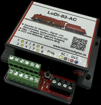 Lokstoredigital LoDi230 – LoDi-83-AC, DCC-Schaltdecoder für Weichen, Signale 